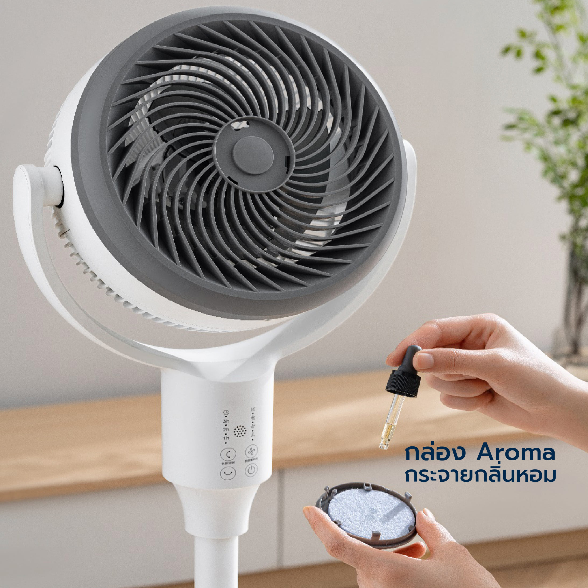 พัดลมตั้งพื้น MIDEA รุ่น MFG180R0BPW สีขาว (สำหรับหมุนเวียนอากาศ) รับประกัน 3 ปี_2